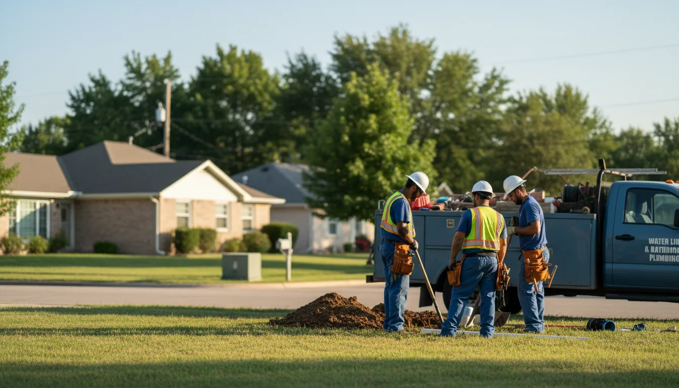Residential water line and bathroom plumbing service in Marengo, IA